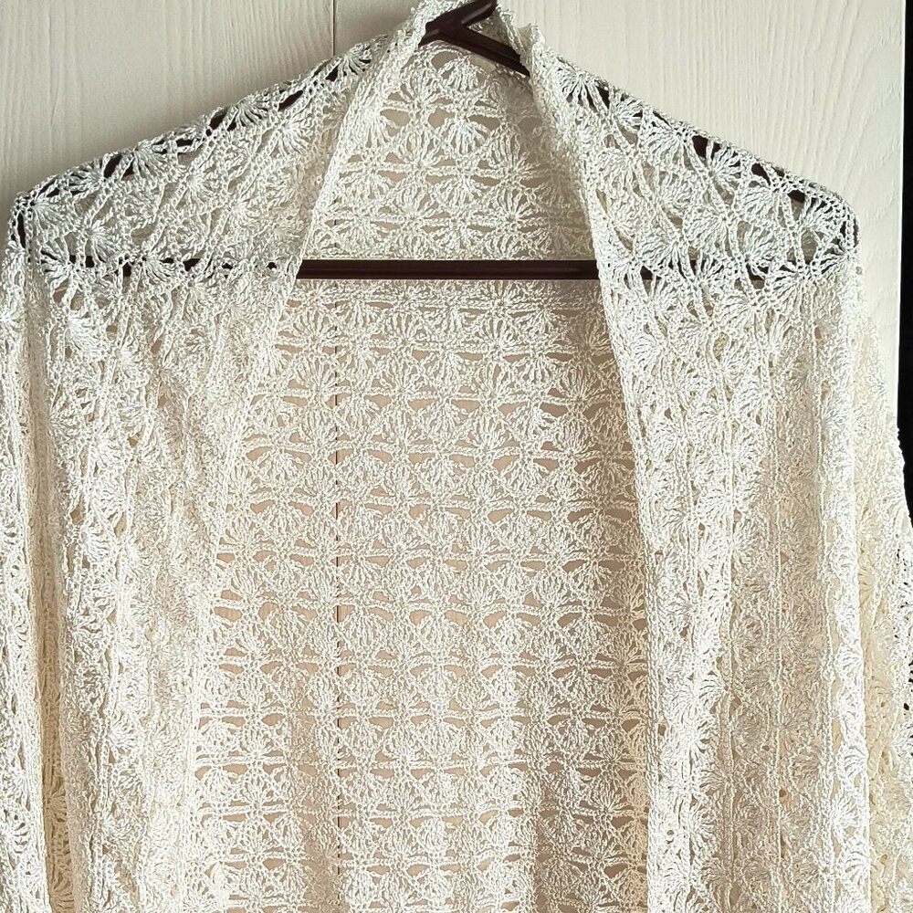 Talbots Cream Wrap/Shawl - Cream with slight Metallic Shine